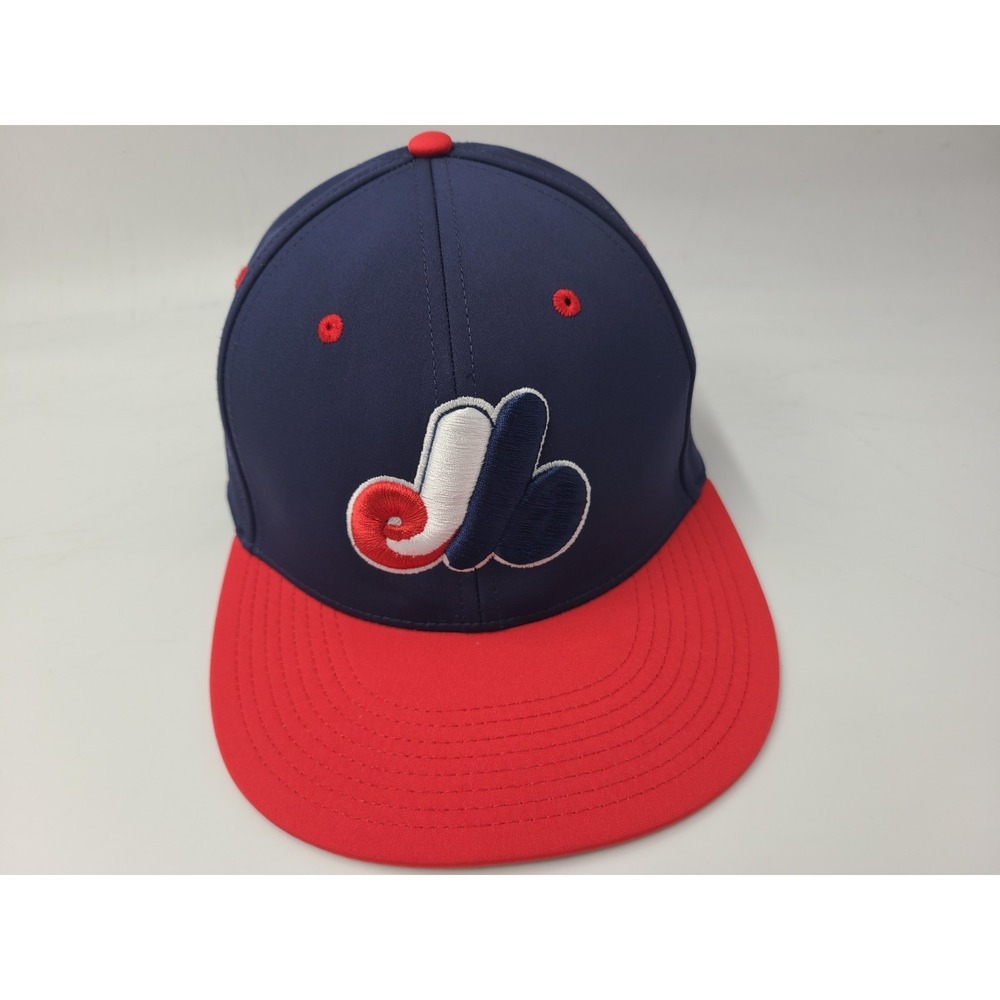 Montreal Expos 'Spos The Game Fitted M Hat Cap Polyester Blend Men MLB Blue Red